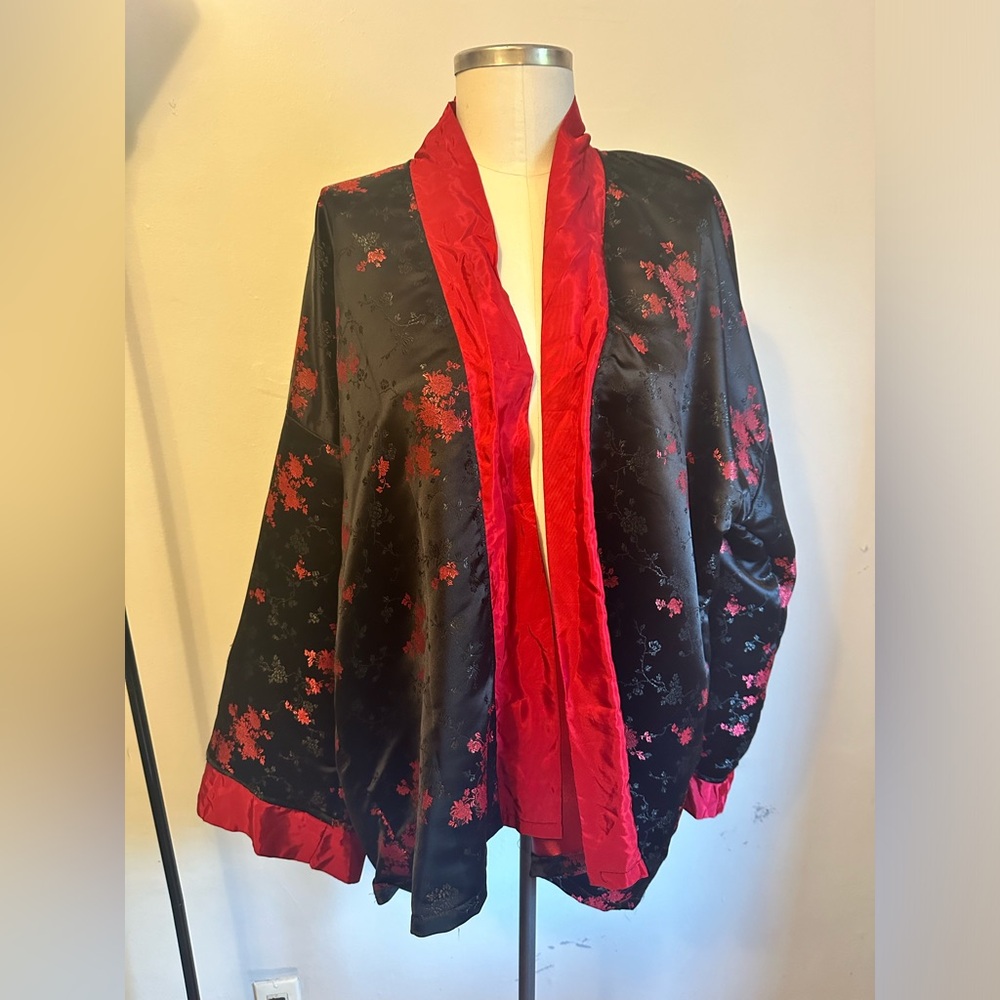 Black and red Chinese silk robe